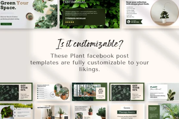 Plant Facebook Post Templates Feature Images 9 Editable plant facebook canva post templates for marketing - image 9