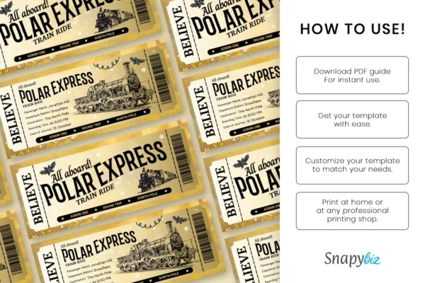 Polar Express Golden Ticket Feature Image 8 Personalized polar express ticket template - image 6