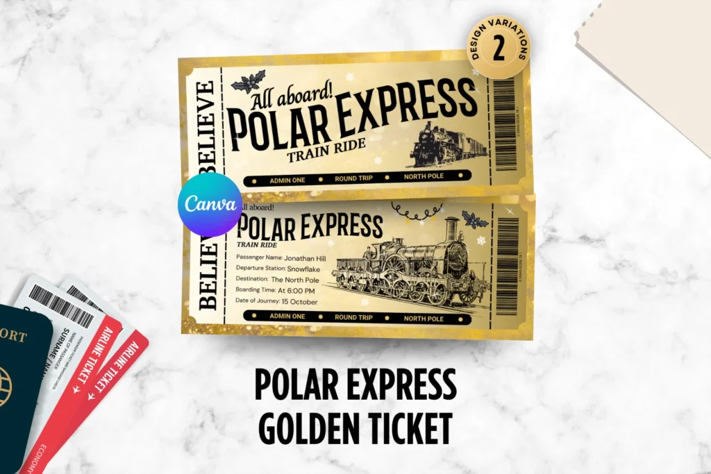 Personalized Polar Express Ticket Template Personalized Polar Express Ticket Template