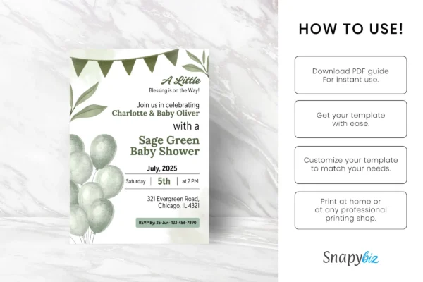 Sage Green Baby Shower Invitation It 44 Feature Images 5 Sage green baby shower invitation template - image 6