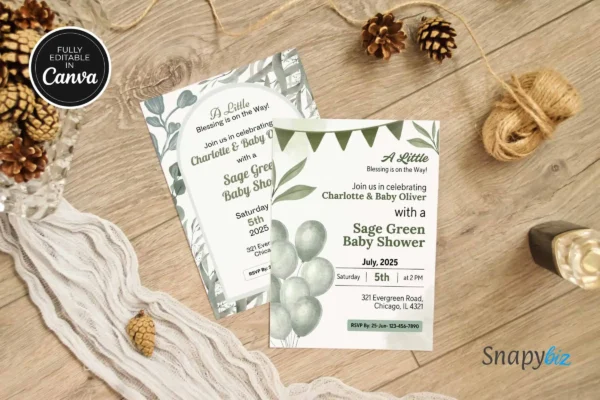 Sage Green Baby Shower Invitation It 44 Feature Images 7 Sage green baby shower invitation template - image 8