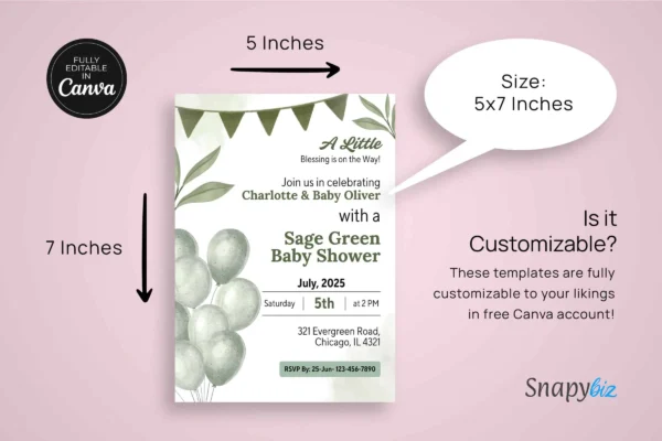 Sage Green Baby Shower Invitation It 44 Feature Images 8 Sage green baby shower invitation template - image 9