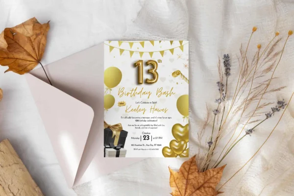 13Th Birthday Invitation Template It 68 Feature Images 2 1 Editable 13th birthday invitation canva template - image 4