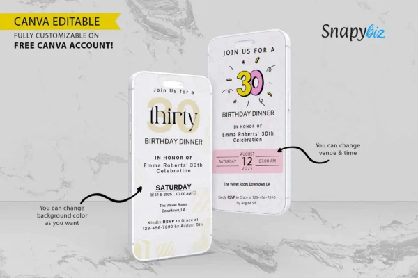 Birthday Dinner Electronic Invitation It 25 Feature Images 2 Birthday dinner electronic invitation canva template - image 3