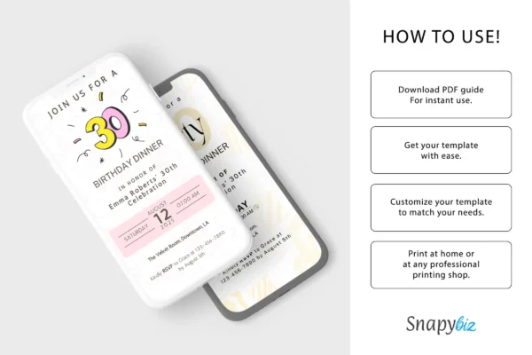 Birthday Dinner Electronic Invitation It 25 Feature Images 3 Birthday dinner electronic invitation canva template - image 4