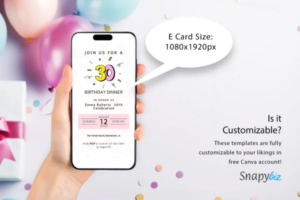 Birthday Dinner Electronic Invitation It 25 Feature Images 4 Birthday dinner electronic invitation canva template - image 5