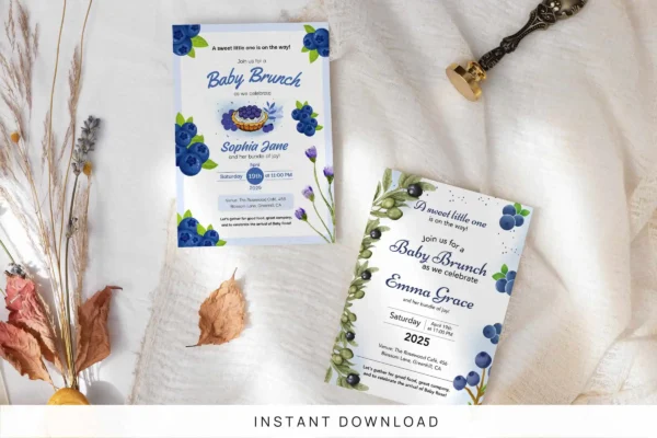 Blueberry Baby Brunch Baby Shower Invitation It 41 Feature Images 1 Blueberry baby brunch baby shower invitation canva template - image 12