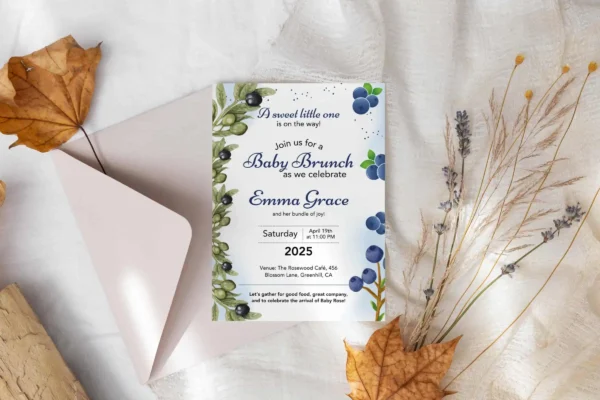Blueberry Baby Brunch Baby Shower Invitation It 41 Feature Images 2 Blueberry baby brunch baby shower invitation canva template - image 11