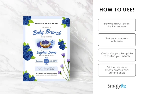 Blueberry Baby Brunch Baby Shower Invitation It 41 Feature Images 5 Blueberry baby brunch baby shower invitation canva template - image 8