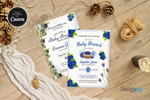 Blueberry Baby Brunch Baby Shower Invitation It 41 Feature Images 7 Blueberry baby brunch baby shower invitation canva template - image 6