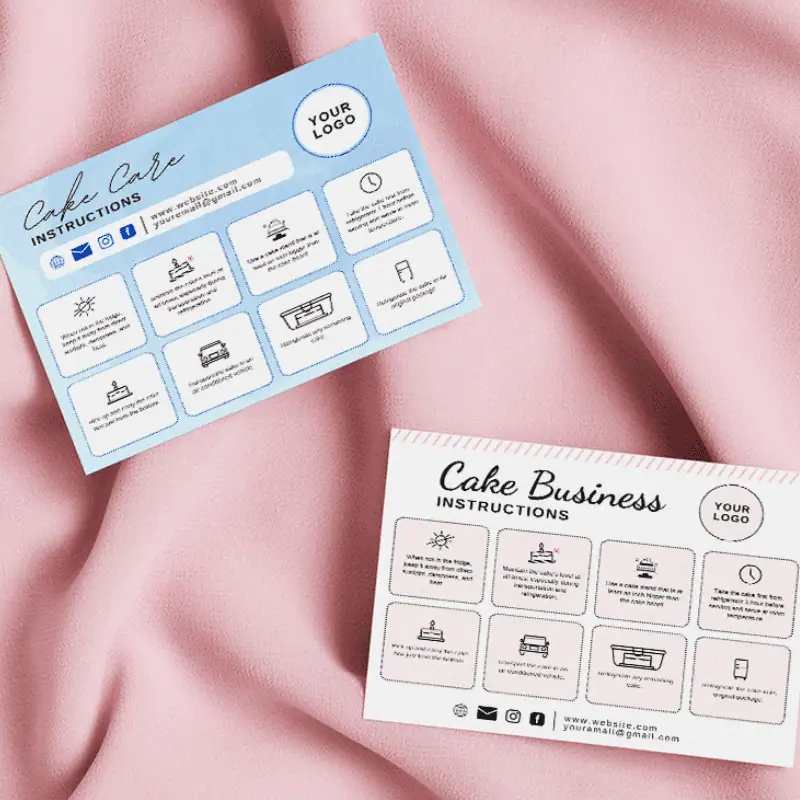 Editable care card Canva template for small businesses