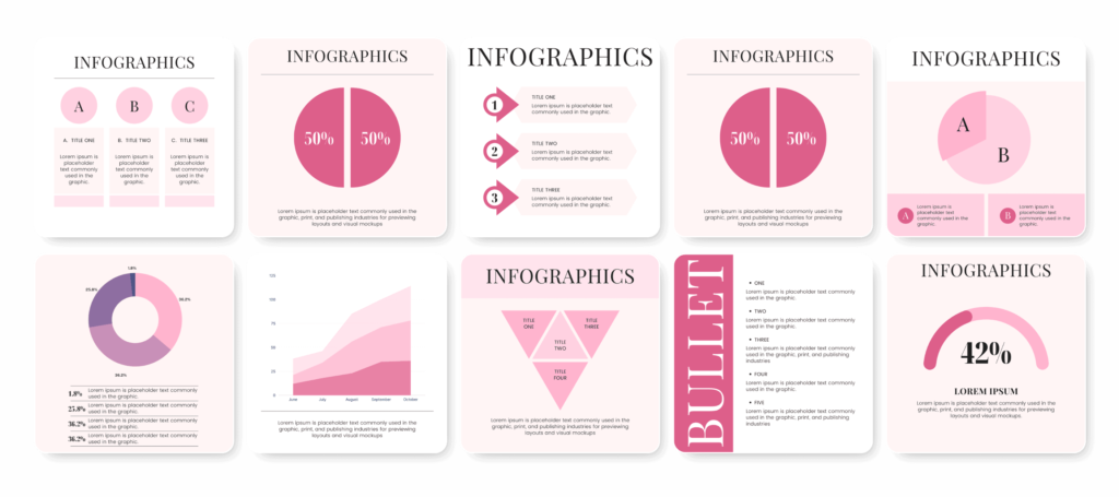 Chart and infographics Canva template for Instagram and presentations