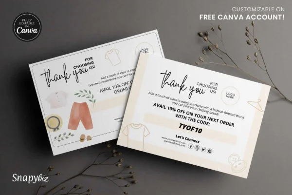 Clothing Business Thank You Card Fb 122 Feature Images 2 Free clothing business thank you card canva template - image 10