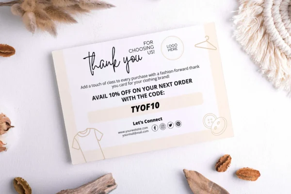 Clothing Business Thank You Card Fb 122 Feature Images 6 Free clothing business thank you card canva template - image 6