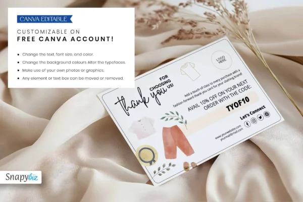 Clothing Business Thank You Card Fb 122 Feature Images 8 Free clothing business thank you card canva template - image 4