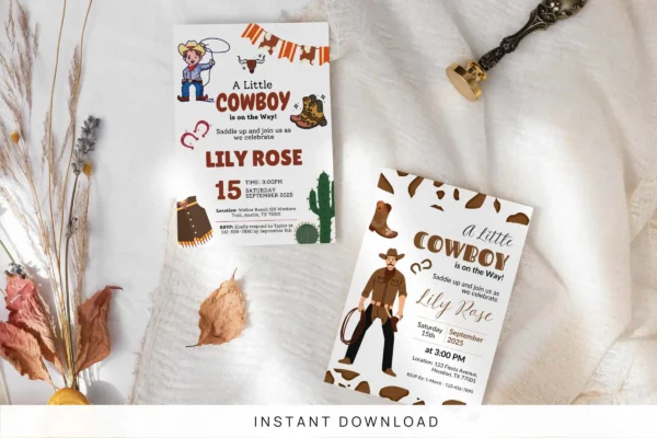 Cowboy Baby Shower Invitation It 51 Feature Images 1 Editable cowboy baby shower invitation canva template - image 11