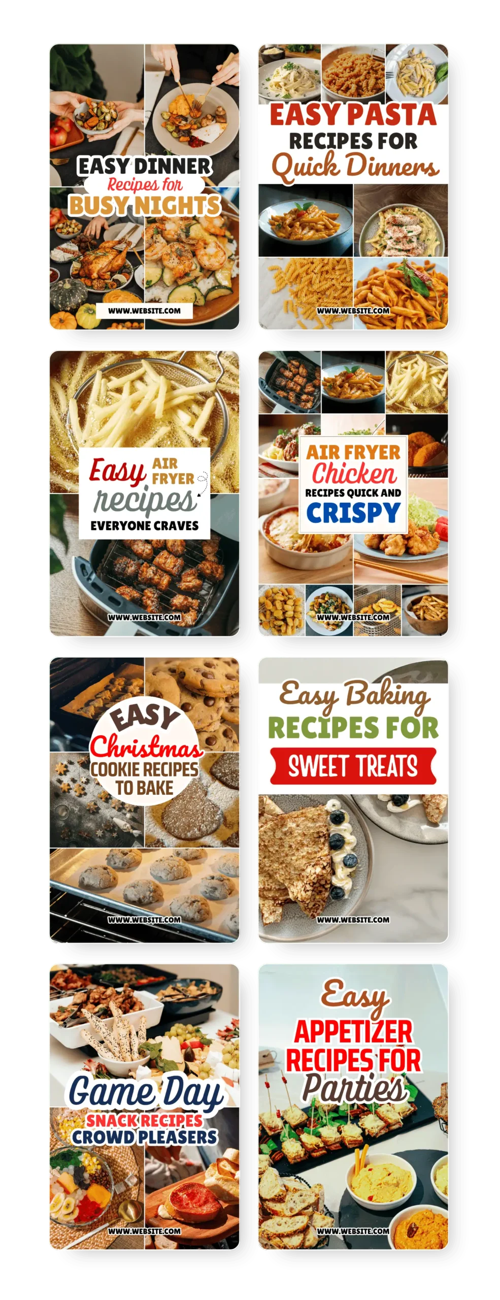 Food blogger Pinterest pin template editable in Canva