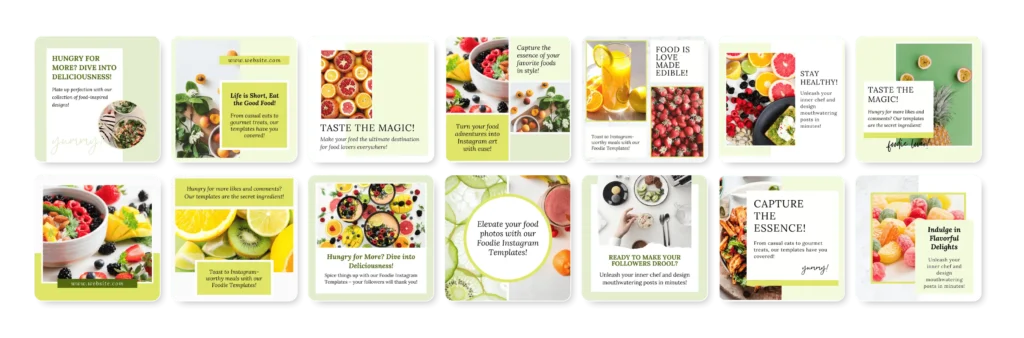 Foodie social media post template editable in Canva