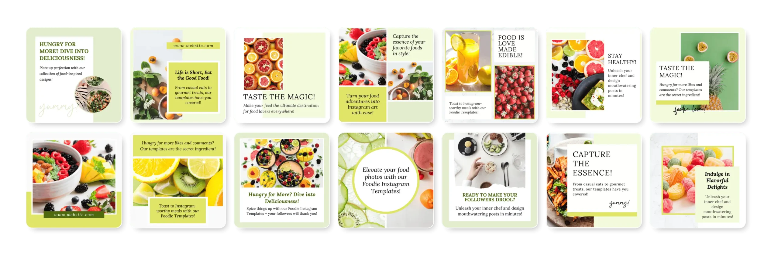 Foodie social media post template editable in Canva