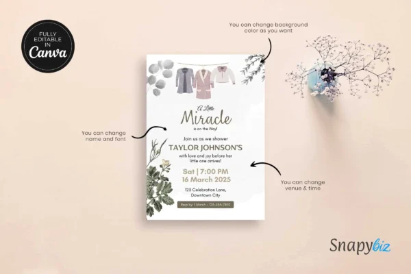 Gender Neutral Baby Shower Invitation It 54 Feature Images 6 Gender neutral baby shower invitation canva template - image 7