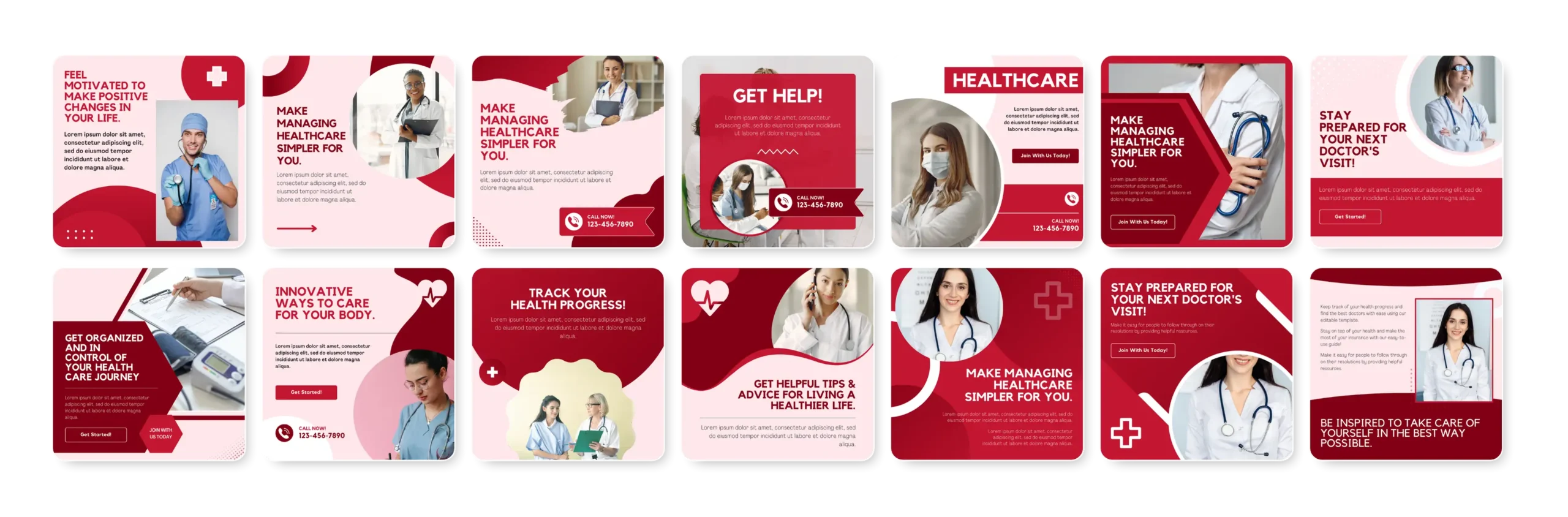 Healthcare social media template editable in Canva