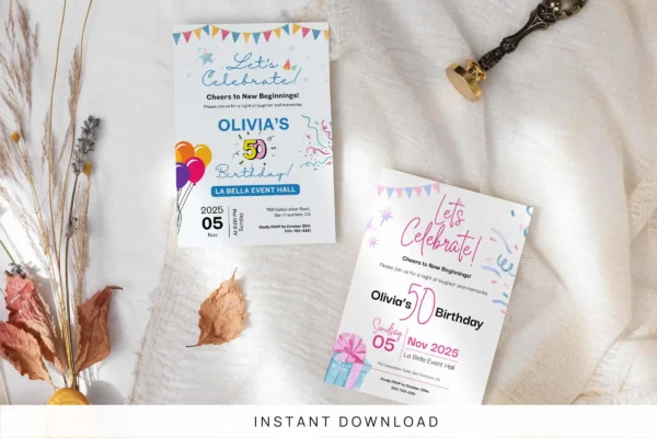 Lets Celebrate Invitation Template It 18 Feature Images 1 Let's celebrate invitation canva template - image 12