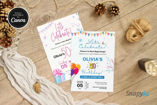 Lets Celebrate Invitation Template It 18 Feature Images 7 Let's celebrate invitation canva template - image 6