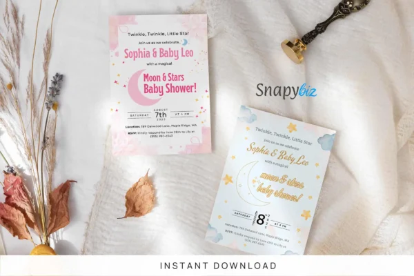 Moon Baby Shower Invitation It 48 Feature Images 1 Editable over the moon baby shower invitation canva template - image 11