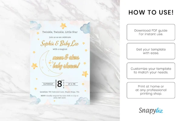 Moon Baby Shower Invitation It 48 Feature Images 5 Editable over the moon baby shower invitation canva template - image 7