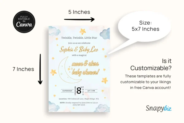 Moon Baby Shower Invitation It 48 Feature Images 8 Editable over the moon baby shower invitation canva template - image 5