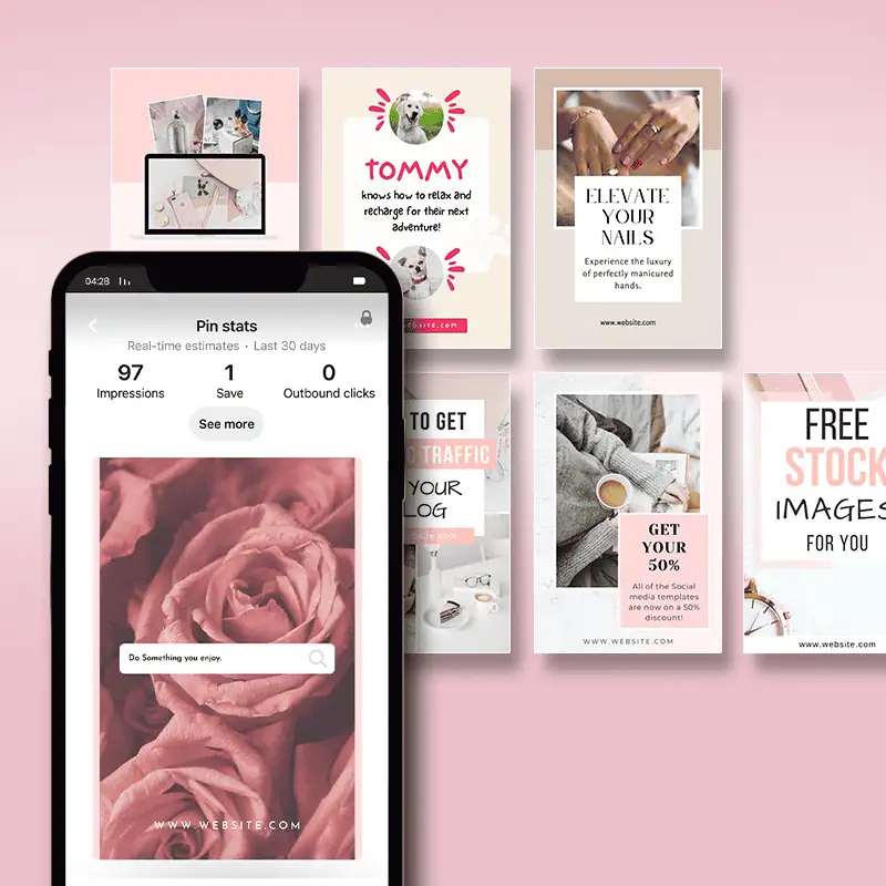 Editable Pinterest pin Canva template