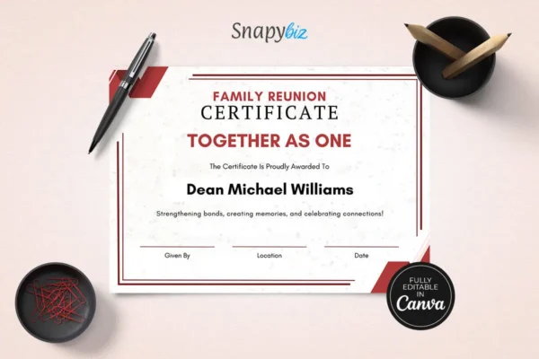 Printable Family Reunion Certificates Template Bundle Ct 301 Feature Image 3 Family reunion certificate canva template bundle - image 9