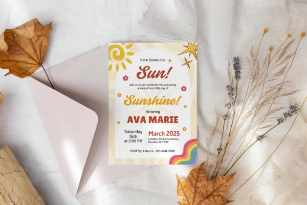 Retro Sun Baby Shower Invitation It 52 Feature Images 2 Editable retro sun baby shower invitation template - image 10