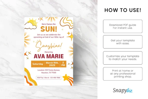 Retro Sun Baby Shower Invitation It 52 Feature Images 5 Editable retro sun baby shower invitation template - image 7
