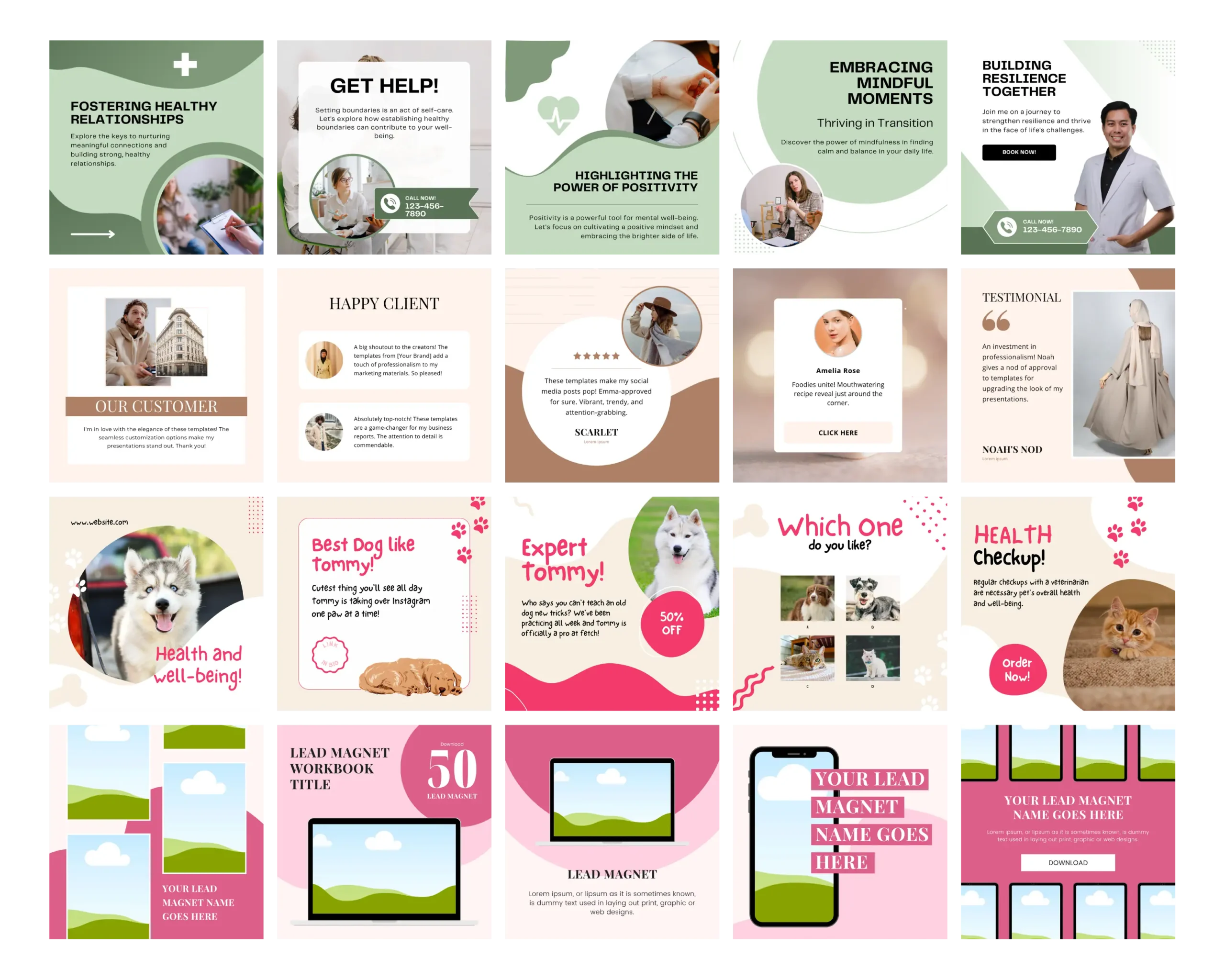 Whole Shop Bundle template preview Canva templates collection