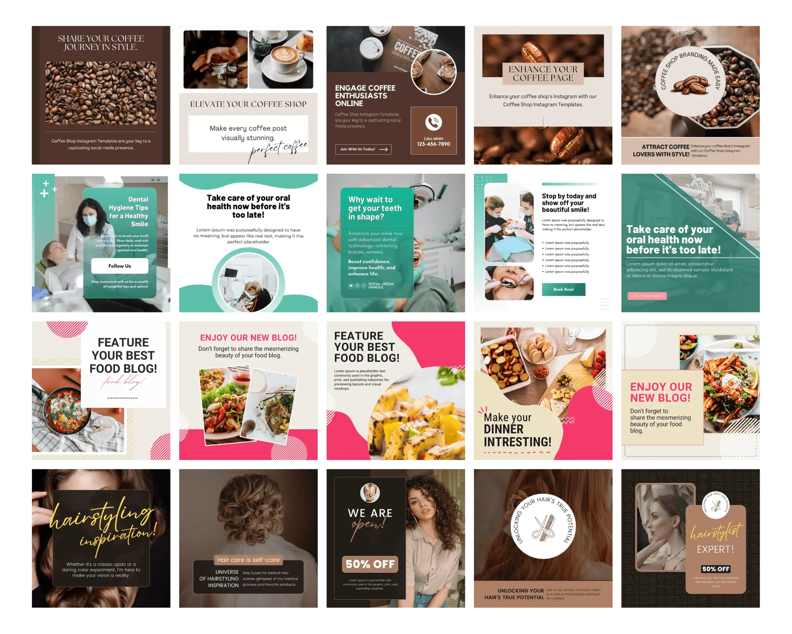 Whole Shop Bundle template preview Canva templates collection