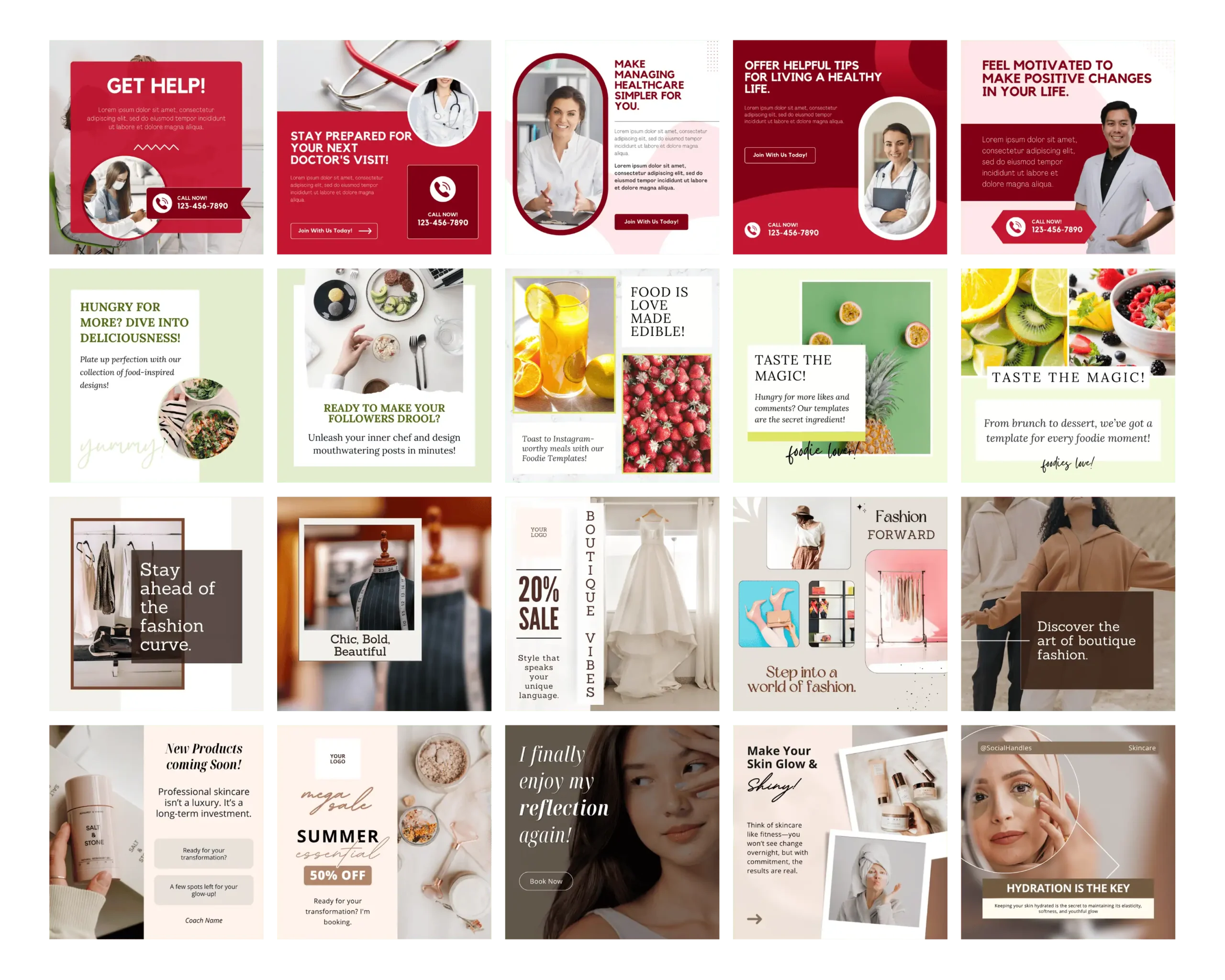 Whole Shop Bundle template preview Canva templates collection