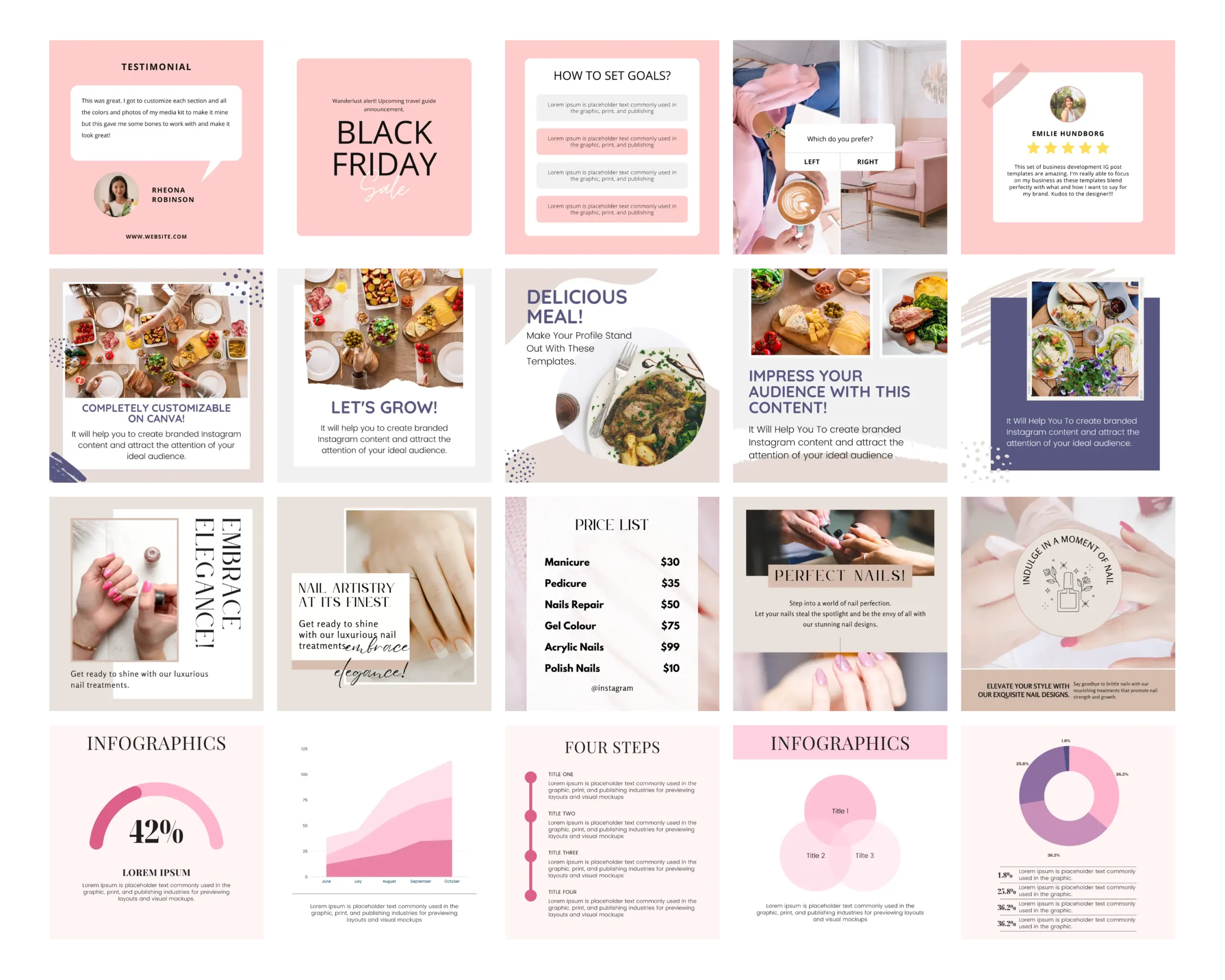 Whole Shop Bundle template preview Canva templates collection