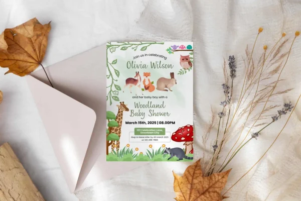 Woodland Boy Baby Shower Invitation It 43 Feature Images 2 Editable woodland boy baby shower invitation canva template - image 10
