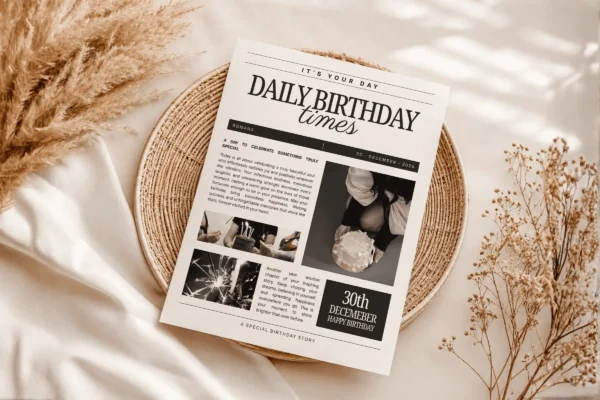 Birthday Newspaper Canva Template Feature Images 5 Birthday newspaper canva editable template - image 7