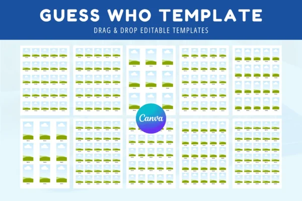 Guess who board game canva editable template - image 11