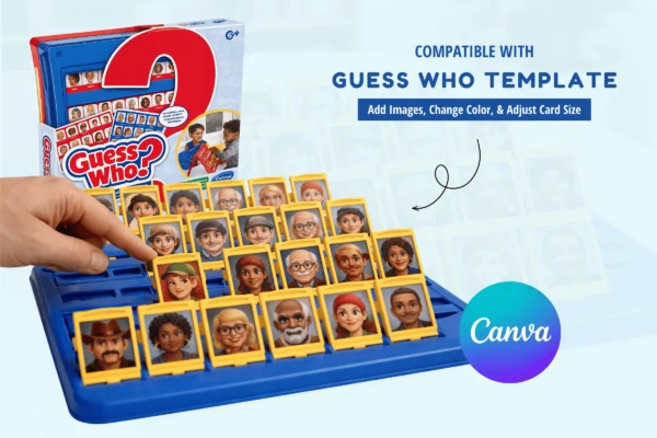 Guess who board game canva editable template - image 7