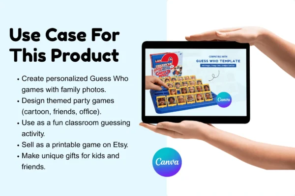 Guess who board game canva editable template - image 6