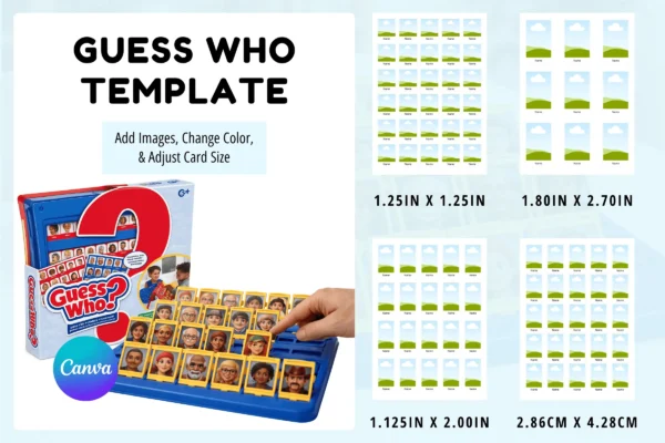 Guess who board game canva editable template - image 5