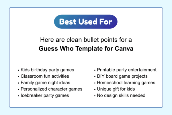 Guess who board game canva editable template - image 3