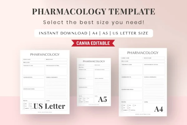 Canva pharmacology nursing printable template - image 2