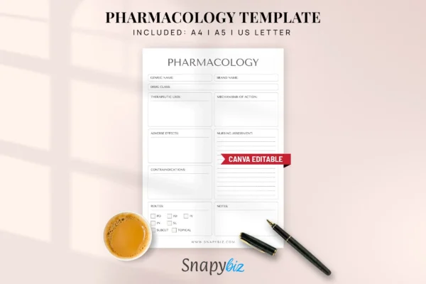 Canva pharmacology nursing printable template - image 6