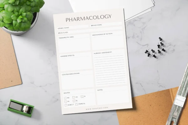 Canva pharmacology nursing printable template - image 3
