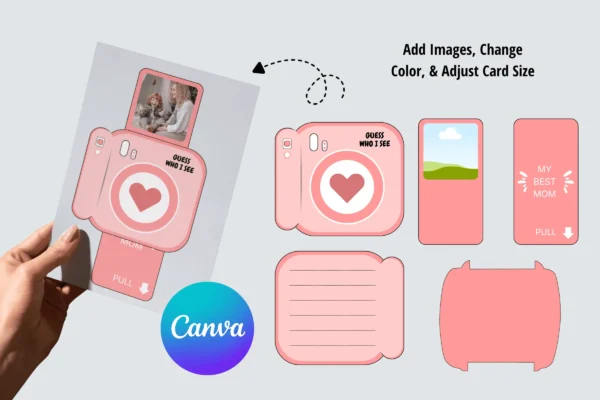 Printable Pull Out Photo Feature Image 4 Printable pull out photo card canva template - image 5