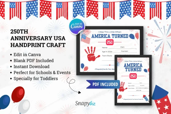 250Th Anniversary Usa Handprint Craft Feature Image 4 1 Free 250th anniversary usa handprint craft | canva template + pdf - image 9